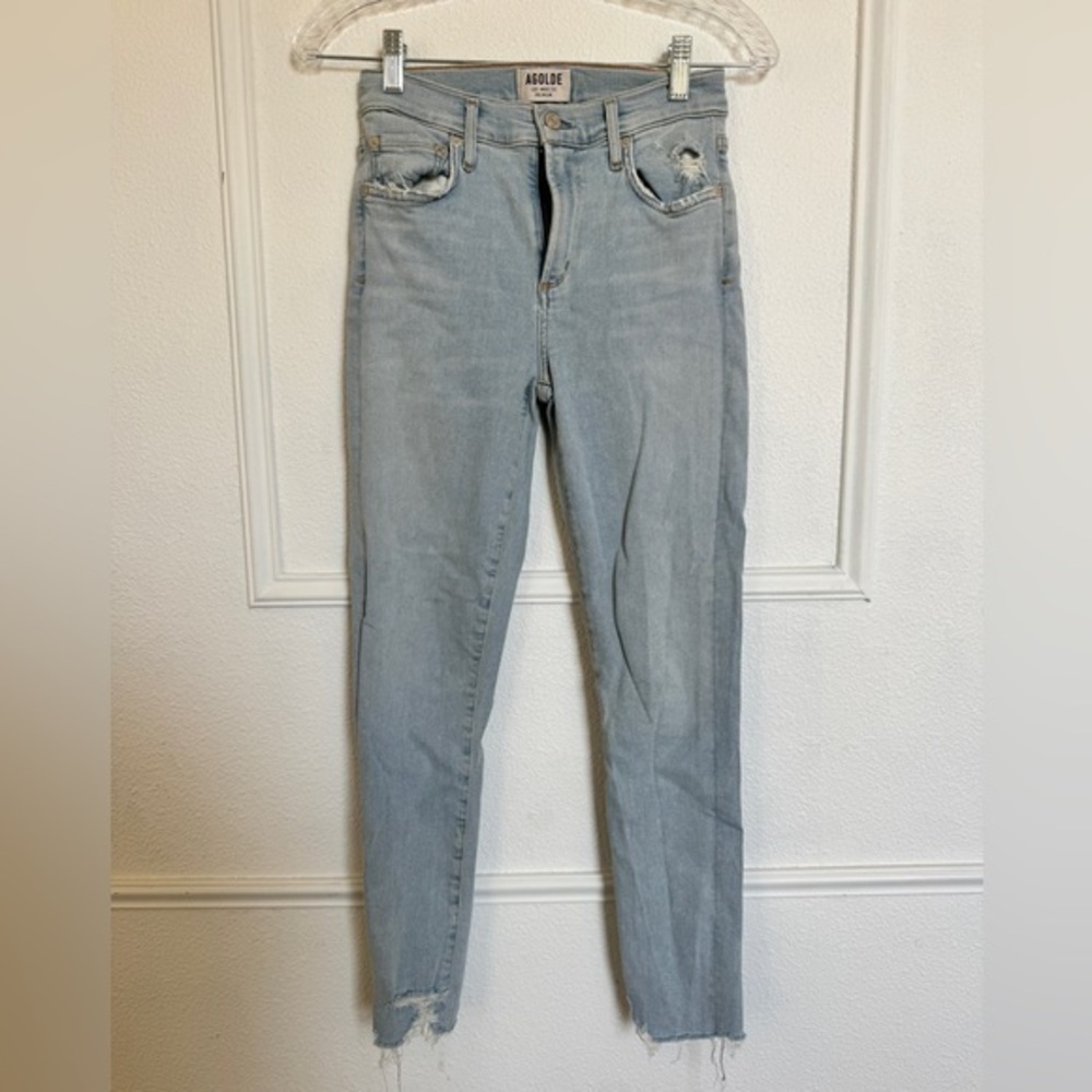 Agolde Raw Hem Skinny light wash jeans 25